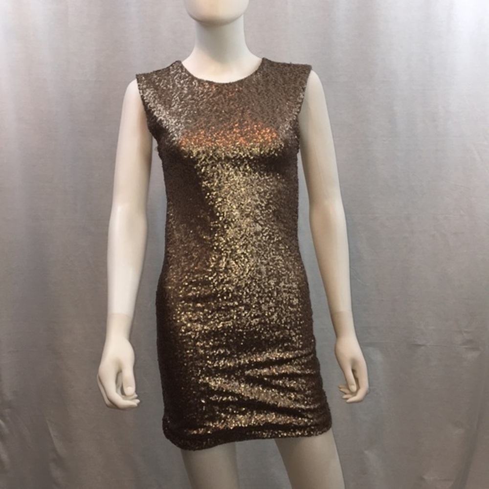 NWT Guess copper sleeveless Sequin Mini Dress XS